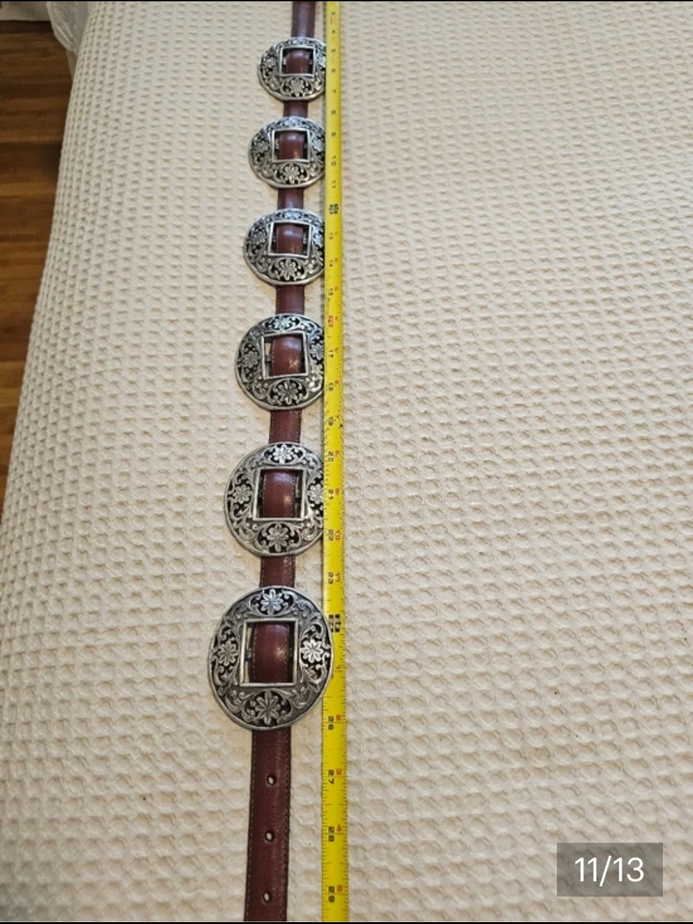 Rare Vintage Brighton Brown Leather Concho Belt – Size M 🤎 🔥 RARE VINTAGE FIND